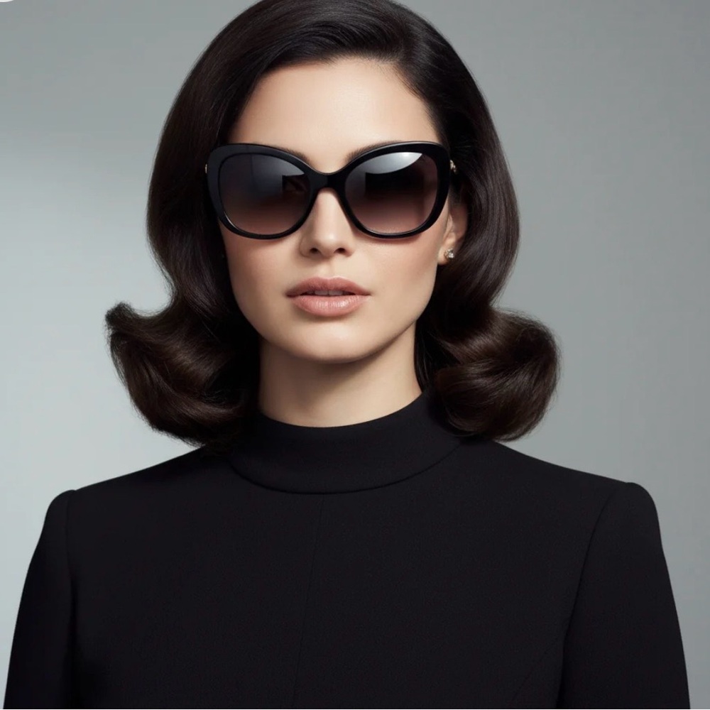 Chanel Black Square Sunglasses with Pearl Detail - Picture 4 of 16
